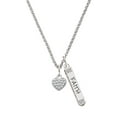 thumbnail image 1 of Delight Jewelry Silvertone Clear Crystal Heart Silvertone Believe Faith Prayer Hope Bar Charm Necklace, 23", 1 of 4