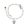 thumbnail image 1 of Delight Jewelry Silvertone Clear Crystal Sparkle Spinner Silver-tone Paw Infinity Link Chain Bracelet, 6"+2" Extender, 1 of 3
