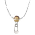 thumbnail image 1 of Delight Jewelry Silvertone Clear Frosted Baby Safety Pin Mia Monkey Charm Necklace, 1 of 4