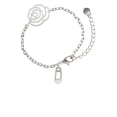 thumbnail image 1 of Delight Jewelry Silvertone Clear Frosted Baby Safety Pin Silver-tone Flower Link Chain Bracelet, 6.75"+2" Extender, 1 of 4