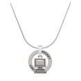 thumbnail image 1 of Delight Jewelry Silvertone Computer Hockey Ring Charm Necklace, 18", 1 of 4