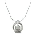 thumbnail image 1 of Delight Jewelry Silvertone Computer Live Ring Charm Necklace, 18", 1 of 4