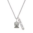 thumbnail image 1 of Delight Jewelry Silvertone Computer Silvertone Hope Anchors the Soul Bar Charm Necklace, 23", 1 of 4