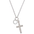 thumbnail image 1 of Delight Jewelry Silvertone Corinthians 13:4 Eternity Ring I Have Plans for You Engraved Cross Zoey Necklace, 28", 1 of 4