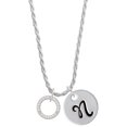 thumbnail image 1 of Delight Jewelry Silvertone Courage Strength Wisdom Infinity Ring Silvertone Script Initial Disc - N - Charm Necklace, 20"+3", 1 of 4