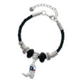 thumbnail image 1 of Delight Jewelry Silvertone Cowboy Boot with Texas Flag Lil Sister Celtic Knot Leather Bead Bracelet, 7"+2" Extender, 1 of 4