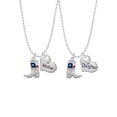 thumbnail image 1 of Delight Jewelry Silvertone Cowboy Boot with Texas Flag Mother & Daughter Heart Necklaces (Set of 2), 19"+2", 1 of 4