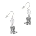 thumbnail image 1 of Delight Jewelry Silvertone Cowboy Boots Silvertone Leaf French Earrings, 1 of 5