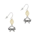 thumbnail image 1 of Delight Jewelry Silvertone Crab Goldtone Leaf French Earrings, 1 of 4