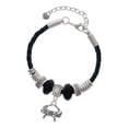 thumbnail image 1 of Delight Jewelry Silvertone Crab Mother Celtic Knot Leather Bead Bracelet, 7"+2" Extender, 1 of 1