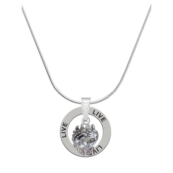 Delight Jewelry Silvertone Crabs Spinner Live Ring Charm Necklace, 18"