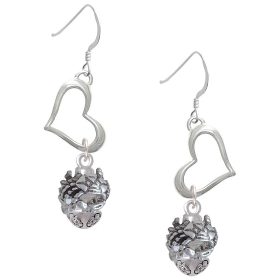 Delight Jewelry Silvertone Crabs Spinner Open Heart French Earrings
