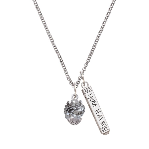 Delight Jewelry Silvertone Crabs Spinner Silvertone Live the Life You Have Imagined Bar Charm Necklace, 23"