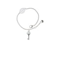 thumbnail image 1 of Delight Jewelry Silvertone Crown Key - Silvertone Leaf Delicate Bracelet, 6.25+1.75", 1 of 3