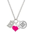 thumbnail image 1 of Delight Jewelry Silvertone Crystal Initial - B - Hot Pink Heart Nurse Strong Zoe Necklace, 1 of 4
