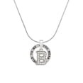 thumbnail image 1 of Delight Jewelry Silvertone Crystal Initial - B - Silver-tone You Mean the World to Me Ring Necklace, 18", 1 of 4