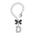 thumbnail image 1 of Delight Jewelry Silvertone Crystal Initial - D - Silvertone Black Bow Charm Accessory for Tumblers and Thermal Cups, 1 of 4