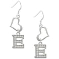 thumbnail image 1 of Delight Jewelry Silvertone Crystal Initial - E - Open Heart French Earrings, 1 of 4