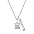 thumbnail image 1 of Delight Jewelry Silvertone Crystal Initial - E - Silvertone Courage Strength Wisdom Honesty Bar Charm Necklace, 23", 1 of 4