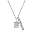 thumbnail image 1 of Delight Jewelry Silvertone Crystal Initial - E - Silvertone Family Bar Charm Necklace, 23", 1 of 1