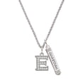 thumbnail image 1 of Delight Jewelry Silvertone Crystal Initial - E - Silvertone Guardian Angel Bar Charm Necklace, 23", 1 of 4