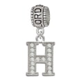 thumbnail image 1 of Delight Jewelry Silvertone Crystal Initial - H - Lord Guide Me Charm Bead, 1 of 4