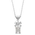 thumbnail image 1 of Delight Jewelry Silvertone Crystal Initial - M - Silver tone Bow Heart Necklace, 1 of 4