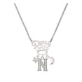 thumbnail image 1 of Delight Jewelry Silvertone Crystal Initial - N - Silvertone Dream Big Pendant Necklace, 25", 1 of 4