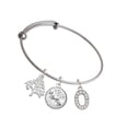 thumbnail image 1 of Delight Jewelry Silvertone Crystal Initial - O - Silvertone Let Things Go Tree Charm Bangle Bracelet, 1 of 4