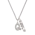 thumbnail image 1 of Delight Jewelry Silvertone Crystal Initial - Q - Silvertone Best Friends Forever Bar Charm Necklace, 23", 1 of 4