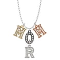 thumbnail image 1 of Delight Jewelry Silvertone Crystal Initial - R - Multi-Colored Crystal Mom Charm Necklace, 1 of 5