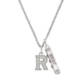 thumbnail image 1 of Delight Jewelry Silvertone Crystal Initial - R - Silvertone Best Friends Forever Bar Charm Necklace, 23", 1 of 4