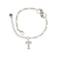 thumbnail image 1 of Delight Jewelry Silvertone Crystal Initial - T - Silver-tone Paw Infinity Link Chain Bracelet, 6"+2" Extender, 1 of 3