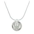 thumbnail image 1 of Delight Jewelry Silvertone Crystal Initial - W - Joy Ring Charm Necklace, 18", 1 of 4