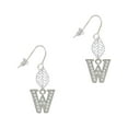 thumbnail image 1 of Delight Jewelry Silvertone Crystal Initial - W - Silvertone Leaf French Earrings, 1 of 5
