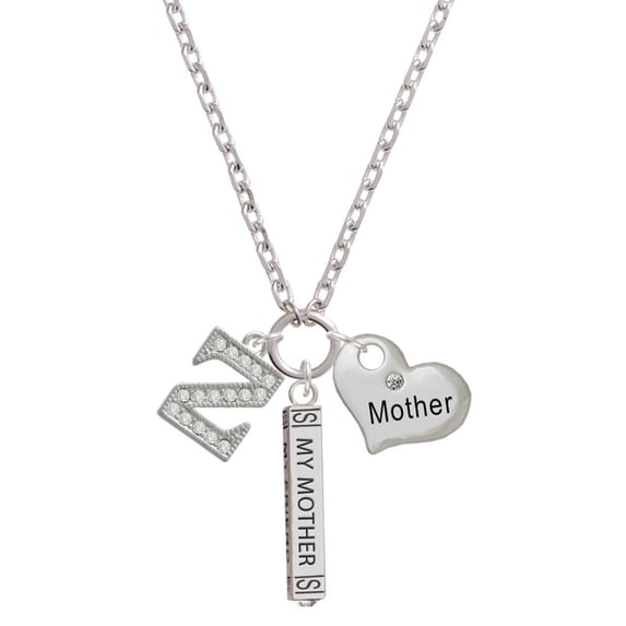 Delight Jewelry Silvertone Crystal Initial - Z - Always My Mother Bar Zoe Necklace