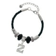 thumbnail image 1 of Delight Jewelry Silvertone Crystal Initial - Z - Mom Celtic Knot Leather Bead Bracelet, 7"+2" Extender, 1 of 4