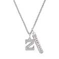 thumbnail image 1 of Delight Jewelry Silvertone Crystal Initial - Z - Silvertone Fearless Bar Charm Necklace, 23", 1 of 4
