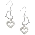 thumbnail image 1 of Delight Jewelry Silvertone Crystal Open Heart Open Heart French Earrings, 1 of 4