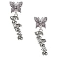 thumbnail image 1 of Delight Jewelry Silvertone Crystal Script ''Believe'' Silvertone Antiqued Butterfly Post Earrings, 1 of 4