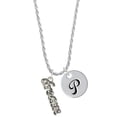 thumbnail image 1 of Delight Jewelry Silvertone Crystal Script ''Dream'' Silvertone Script Initial Disc - P - Charm Necklace, 20"+3", 1 of 4