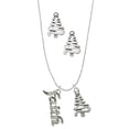 thumbnail image 1 of Delight Jewelry Silvertone Crystal Script ''Faith'' Silver tone Zig Zag Christmas Tree Charm Necklace and Stud Earrings, 1 of 4