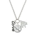 thumbnail image 1 of Delight Jewelry Silvertone Crystal Script ''Love'' Let Things Go Fall Zoey Charm Necklace, 28", 1 of 4