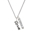 thumbnail image 1 of Delight Jewelry Silvertone Crystal Script ''Love'' Silvertone Family Bar Charm Necklace, 23", 1 of 1