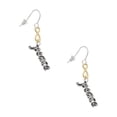 thumbnail image 1 of Delight Jewelry Silvertone Crystal Script ''Peace'' Gold Tone Infinity French Earrings, 1 of 4