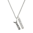 thumbnail image 1 of Delight Jewelry Silvertone Crystal Script ''Peace'' Silvertone Balance Bar Charm Necklace, 23", 1 of 4