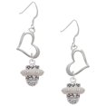 thumbnail image 1 of Delight Jewelry Silvertone Crystal Spinner Open Heart French Earrings, 1 of 4