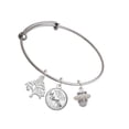 thumbnail image 1 of Delight Jewelry Silvertone Crystal Spinner Silvertone Let Things Go Tree Charm Bangle Bracelet, 1 of 4