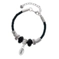 thumbnail image 1 of Delight Jewelry Silvertone Cure in oval Big Sister Celtic Knot Leather Bead Bracelet, 7"+2" Extender, 1 of 4