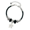 thumbnail image 1 of Delight Jewelry Silvertone Cutout Sea Turtle Coach Celtic Knot Leather Bead Bracelet, 7"+2" Extender, 1 of 4
